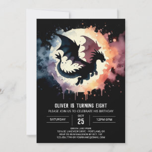 Invitation Anniversaire du dragon peint