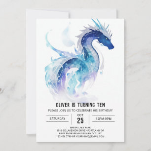 Invitation Anniversaire du dragon qui respire le feu