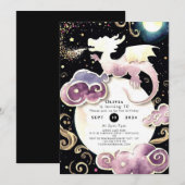 Invitation Anniversaire du dragon radieux magique (Devant / Derrière)