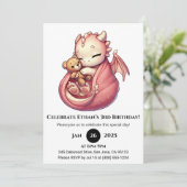 Invitation Anniversaire du dragon rose (Debout devant)