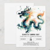 Invitation Anniversaire du dragon rugissant (Devant / Derrière)