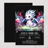 Invitation Anniversaire du dragon sauvage moderne (Devant / Derrière)