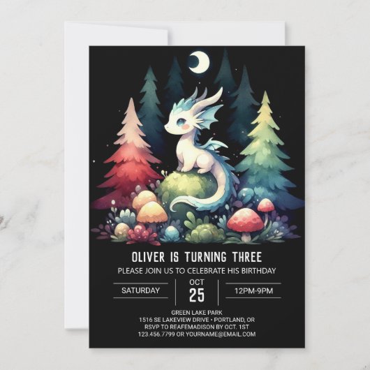 Invitation Anniversaire du dragon sur mesure (Devant)
