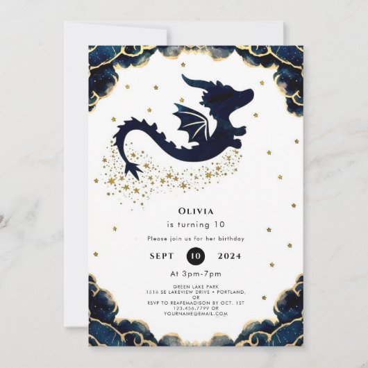 Invitation Anniversaire du Dragon Whimsical (Devant)