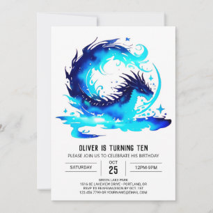 Invitation Anniversaire du dragon Whimsical pour enfants