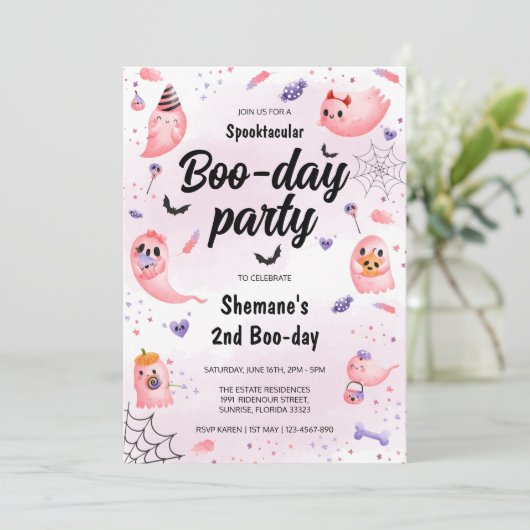 Invitation Anniversaire du Fantôme rose (Debout devant)