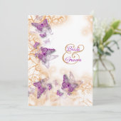 Invitation Anniversaire du fiançailles mariage violet (Debout devant)