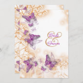 Invitation Anniversaire du fiançailles mariage violet (Devant / Derrière)