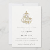 Invitation Anniversaire du Fleur sauvage d'or Blush Ganesh (Devant)