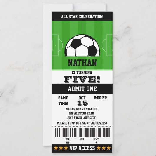 Invitation Anniversaire du football (Devant)