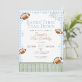 Invitation Anniversaire du football en bas, fête de Tailgate (Debout devant)