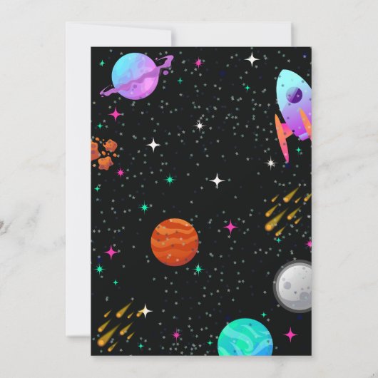 Invitation Anniversaire du garçon astronaute spatial (Dos)