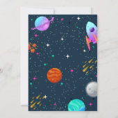 Invitation Anniversaire du garçon astronaute spatial (Dos)