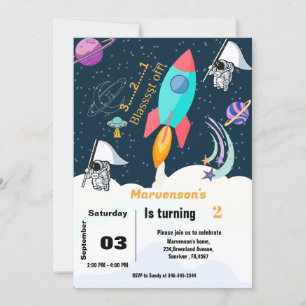 Invitation Anniversaire du garçon astronaute spatial