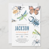 Invitation Anniversaire du garçon de l'insecte des bogues (Devant)