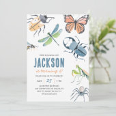 Invitation Anniversaire du garçon de l'insecte des bogues (Debout devant)