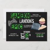Invitation Anniversaire du garçon|Gamer|Sleepover|Ado (Devant)