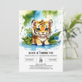 Invitation Anniversaire du garçon Jungle Cute Cub (Debout devant)