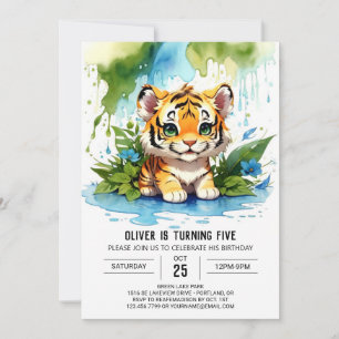 Invitation Anniversaire du garçon Jungle Cute Cub