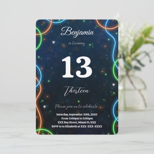 Invitation Anniversaire du garçon modifiable (Debout devant)