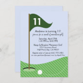 Invitation Anniversaire du golf miniature Hunter Green Let's (Devant / Derrière)