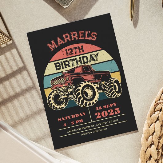 Invitation Anniversaire du gros camion