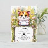 Invitation Anniversaire du Hamster à l'aquarelle (Debout devant)