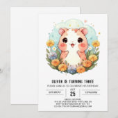 Invitation Anniversaire du hamster d'aquarelle personnalisé (Devant / Derrière)