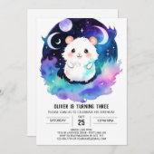 Invitation Anniversaire du hamster de Boho magique (Devant / Derrière)