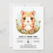 Invitation Anniversaire du hamster en style Boho (Devant)