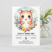 Invitation Anniversaire du hamster modifiable pour animaux (Debout devant)