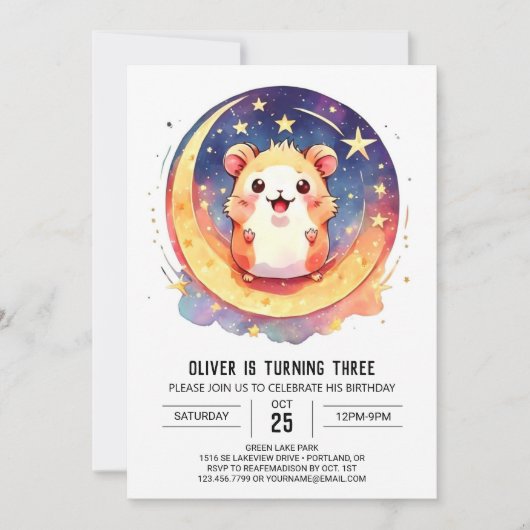 Invitation Anniversaire du Hamster numérique enchanté (Devant)