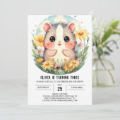 Invitation Anniversaire du Hamster pour animaux de compagnie (Debout devant)