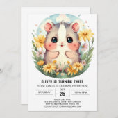 Invitation Anniversaire du Hamster pour animaux de compagnie (Devant / Derrière)