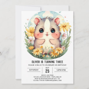 Invitation Anniversaire du Hamster pour animaux de compagnie