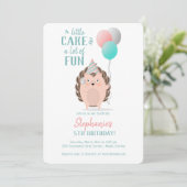 Invitation Anniversaire du Hérisson mignon (Debout devant)