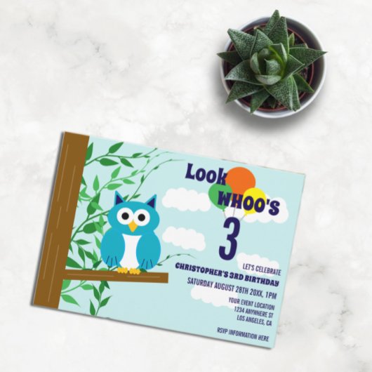 Invitation Anniversaire du hibou