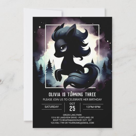 Invitation Anniversaire du joli cheval (Devant)