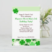 Invitation Anniversaire du JOUR DE LA SAINT PATRICK 5x7 de (Debout devant)