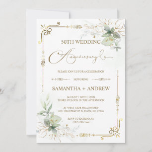 Invitation Anniversaire du jubilé d'or personnalisable