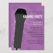 Invitation Anniversaire du karaoké Purple Rock Out (Devant / Derrière)