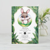 Invitation Anniversaire du lapin boisé enchanté (Debout devant)