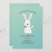 Invitation Anniversaire du lapin de Pâques (Devant / Derrière)