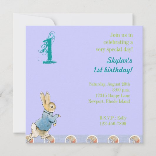 Invitation Anniversaire du lapin et de ses amis (Devant)