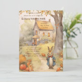 Invitation Anniversaire du lapin mignon d'automne (Debout devant)
