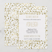 Invitation Anniversaire du léopard d'or blanc (Devant / Derrière)