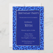 Invitation Anniversaire du léopard Motif-Bleu- (Devant)