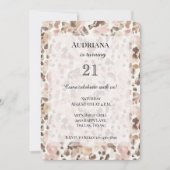 Invitation Anniversaire du léopard rose Brown (Devant)