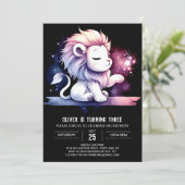 Invitation Anniversaire du lion adorable de Boho (Debout devant)