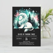 Invitation Anniversaire du lion amusant simple (Debout devant)